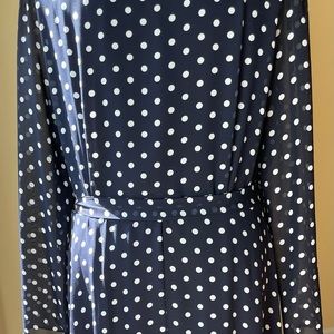 Betsey Johnson polka dot navy white midi dress
